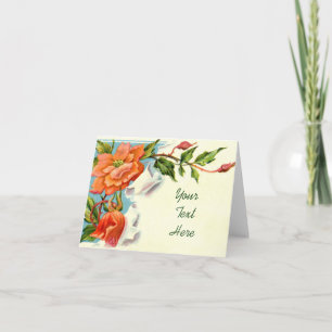 Customizable Vintage Florals 2 - Add Your Text Card