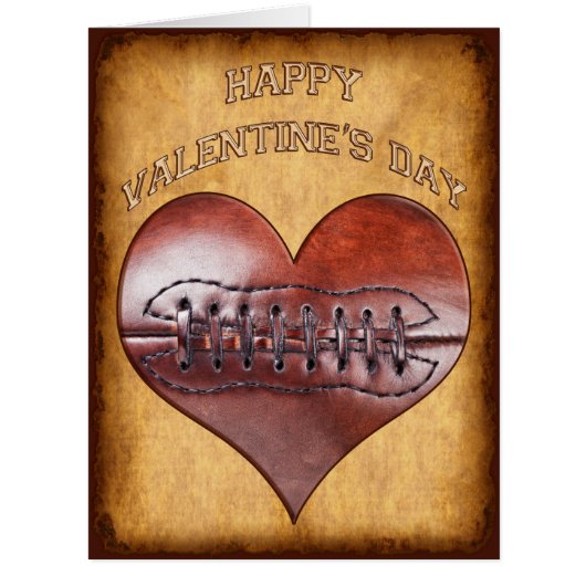 Customizable Vintage Football Valentines Day Cards (Front)