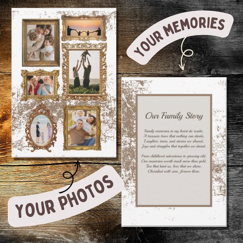 Customizable Vintage Frames _ with family poem Thank You Card