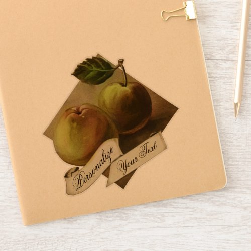 Customizable Vintage Fruit Grocery Store Apples Sticker