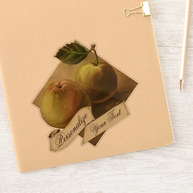 Customizable Vintage Fruit Grocery Store Apples Sticker (Notebook)