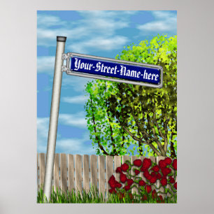 Customizable vintage German street sign -