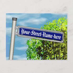 Customizable vintage German street sign - Postcard