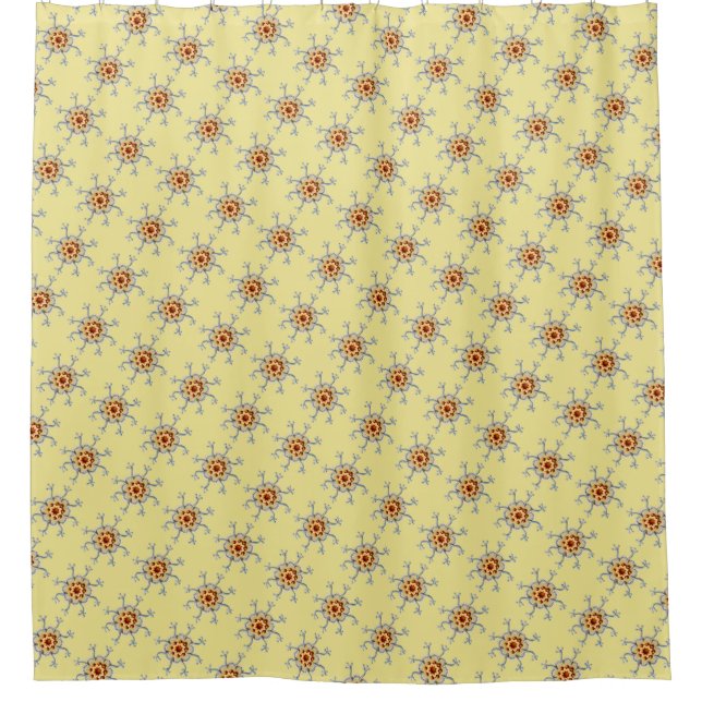 Customizable Vintage Haeckel Shower Curtain (Front)