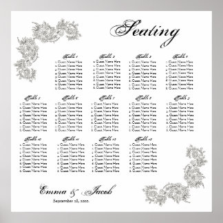 Customizable Vintage Inspired Seating Chart