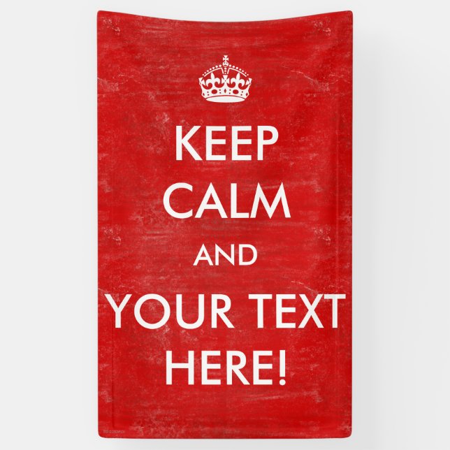 Customizable Vintage Keep Calm and Carry On Banner (Vertical)