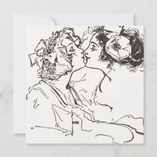 Customizable Vintage Kissing Lesbians Gay Wedding