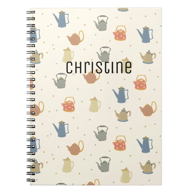 Customizable Vintage Kitchenware Pattern Planner Notebook (Front)