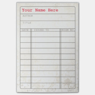 Customizable Vintage Library Book Card Notes