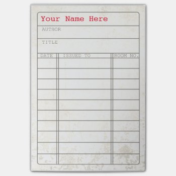 Customizable Vintage Library Book Card Notes by StyledbySeb at Zazzle