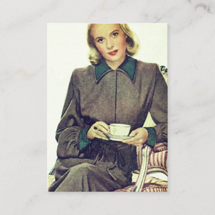 Customizable Vintage Mid Century Fashion Coffee Business Card