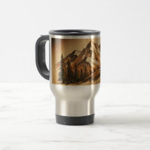 Customizable Vintage Mountain Travel Tumbler
