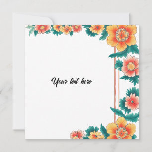 Customizable Vintage Orange Blossom Frame Note Card
