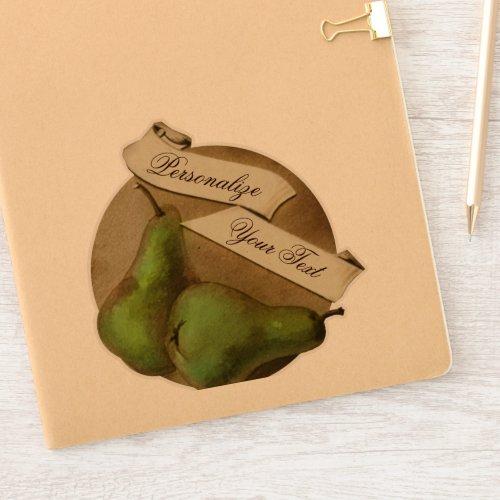 Customizable Vintage Pears Fruit Grocery Store Sticker