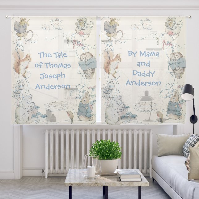 Customizable Vintage Peter Rabbit Nursery Curtains (Living Room)
