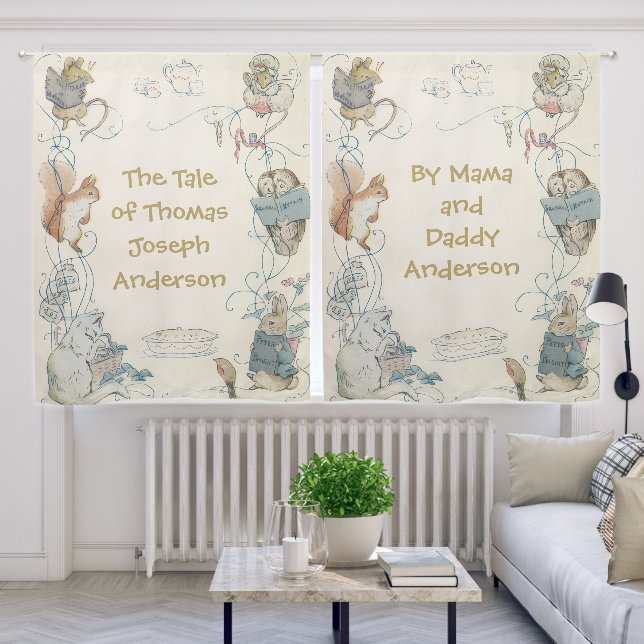Customizable Vintage Peter Rabbit Nursery Curtains (Living Room)