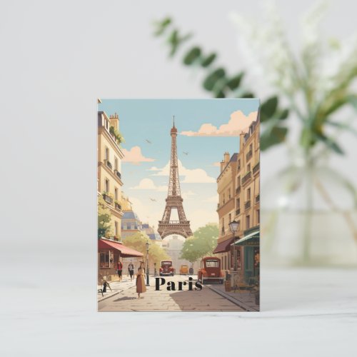 Customizable Vintage Poster Portrait Paris Postcard