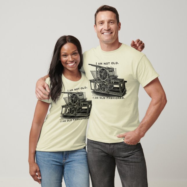 Customizable Vintage Printing Press T-Shirt (Unisex)
