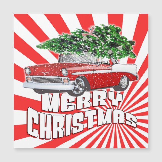Customizable Vintage Retro Classic Car Christmas (Front)