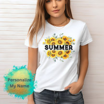 Customizable Vintage Retro Yellow Sunflower Name