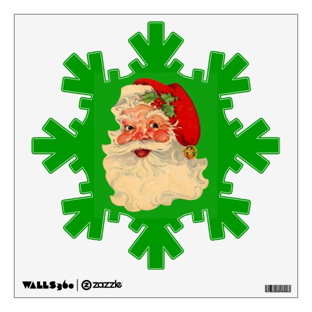 Customizable Vintage Santa Wall Decal (Front)