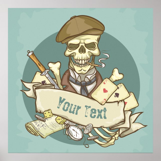 Customizable Vintage Skull Poster (Front)