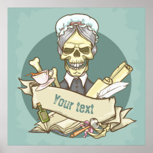 Customizable Vintage Skull Poster