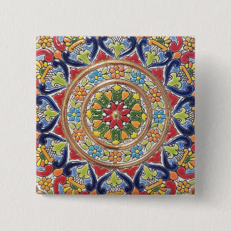 Customizable Vintage Spanish Tile Button