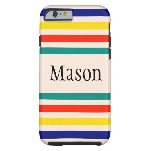 Customizable Vintage Striped iPhone 6 Case