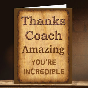 Customizable Vintage Thank You Card for Coach