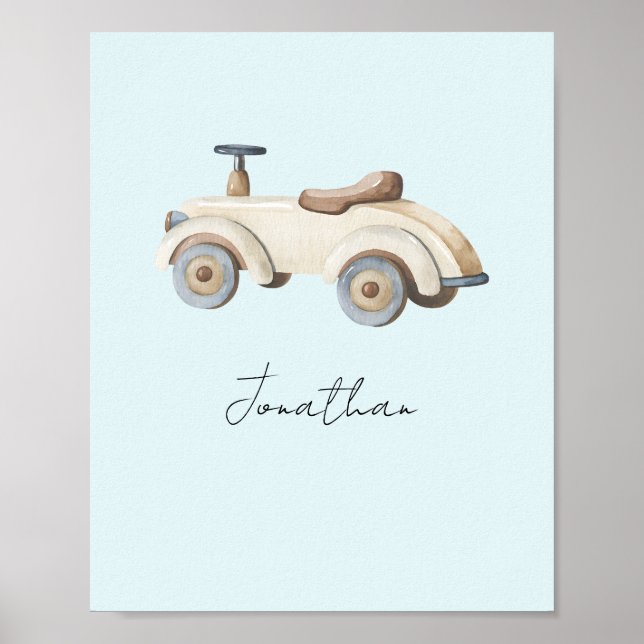 Customizable Vintage Toy Car Poster (Front)