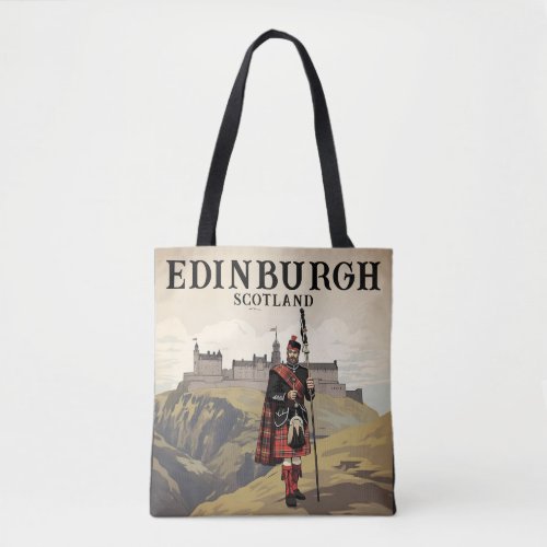 Customizable Vintage Travel Poster Edinburgh  Tote Bag