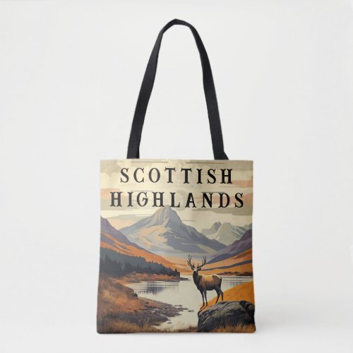Customizable Vintage Travel Poster Scotland Tote Bag