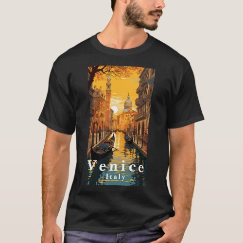 Customizable Vintage Travel Poster Venice Italy T_Shirt
