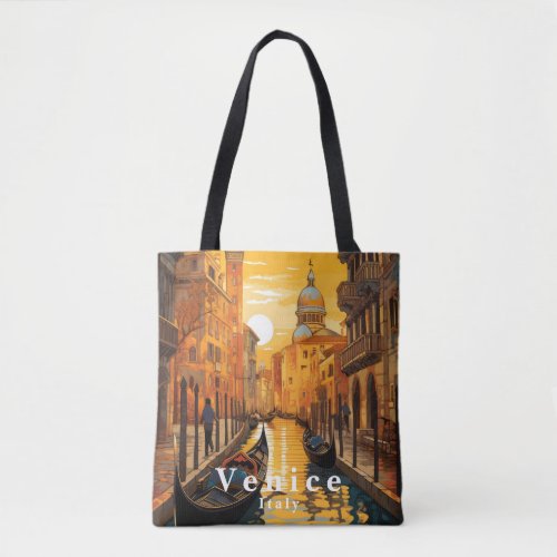 Customizable Vintage Travel Poster Venice Italy Tote Bag