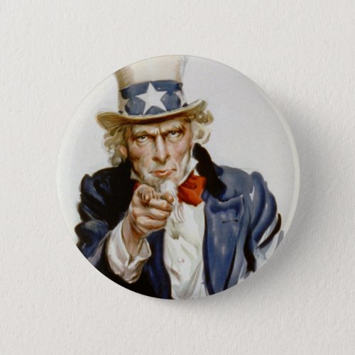 Customizable Vintage Uncle  Sam Pinback Button