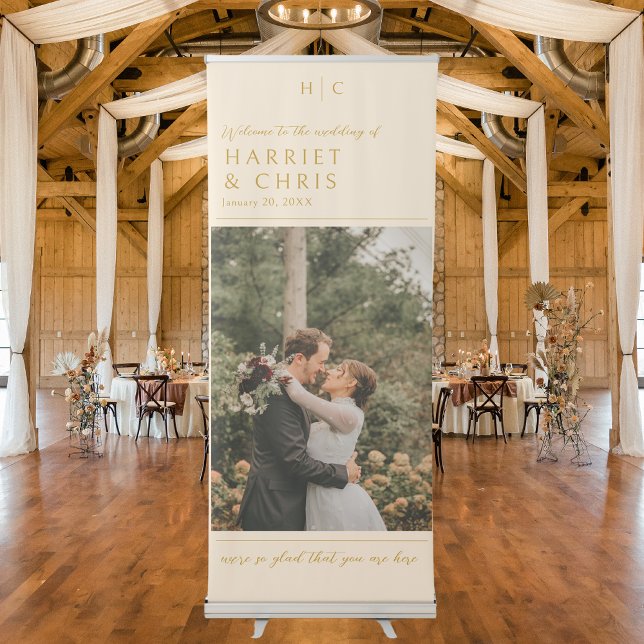 Customizable Vintage Wedding Welcome Retractable Banner (Creator Uploaded)