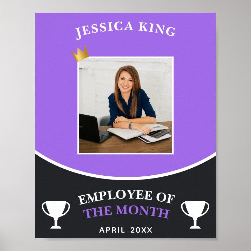 Customizable Violet Employee Of The Month Picture Poster