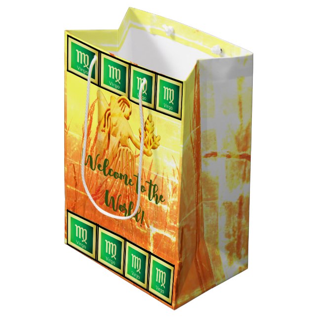 Customizable Virgo - Happy Birthday Baby Infant Medium Gift Bag (Front Angled)