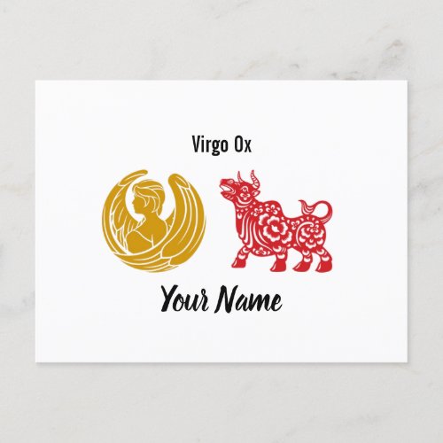 Customizable Virgo Ox Postcard