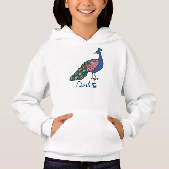 customizable Vivid Humble Peacock  Hoodie (Front)