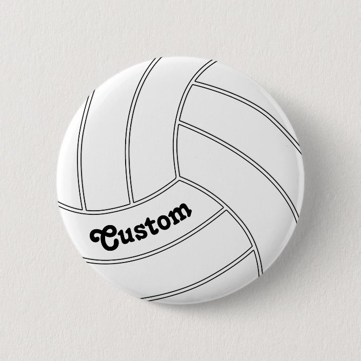 CUSTOMIZABLE Volleyball Round Button Pin