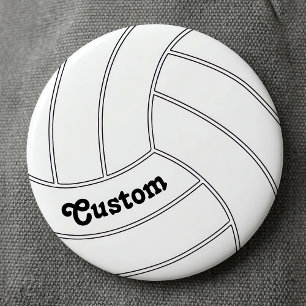CUSTOMIZABLE Volleyball Round Button Pin