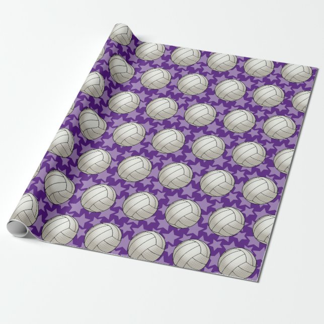 Customizable Volleyball Wrapping Paper (Unrolled)