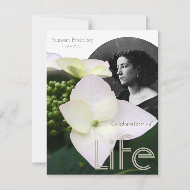 Customizable W Celebration of Life with Portrait Invitation (Front)