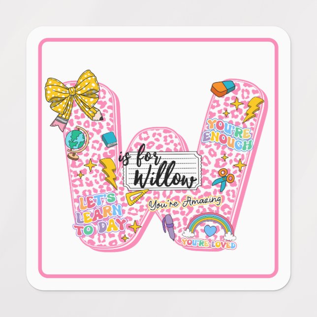 Customizable “W is for” Alphabet Art – Inspiration Labels (Design 1)