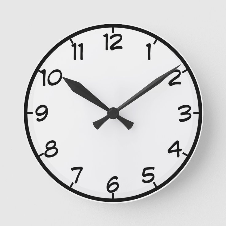 Customizable Wall Clock with Numbers Zazzle
