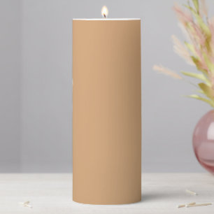 Customizable Warm Sand Pillar Candle – Elegant