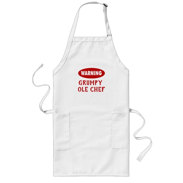 Customizable  Warning Grumpy Chef Apron (Front)