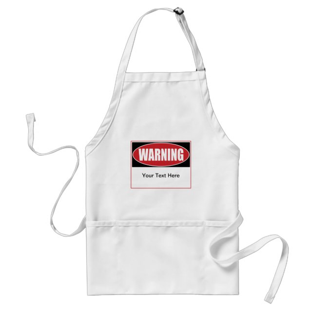 Customizable Warning Sign Adult Apron (Front)